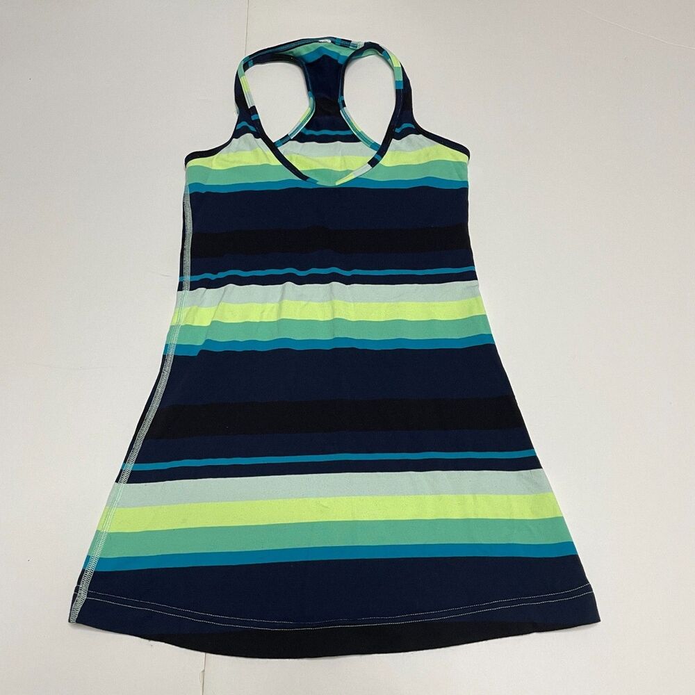 Lululemon Womens 2? Striped High Neck Racerback Tank Top **READ**